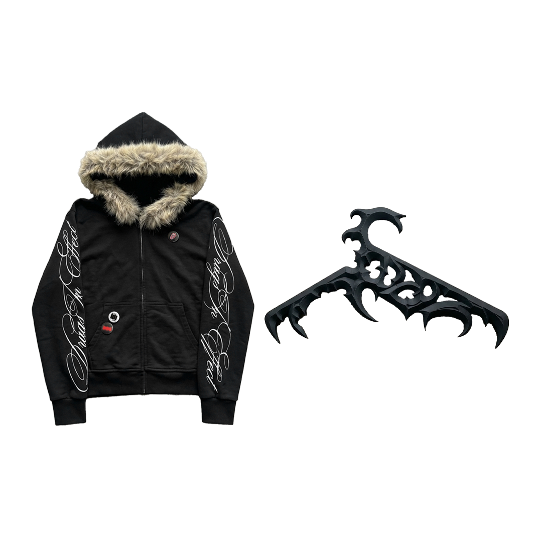 "Detach" Fur Zip-Up + Tribal Hanger Bundle